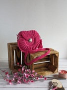 Torebka Oreo na szydełku ze sznurka róż fuksja