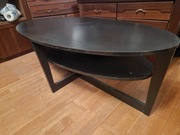 Stół Owalny Kawowy Drewniany 