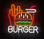 NEON BURGER SZYLD LED BAR RESTAURACJA FRYTKI FASTFOOD