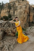 Suknia sukienka cytrynka syrena sesja foto casual wyjście 