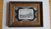 Stara grafika Cuxhaven – UM 1840 w ramie z lustrem 