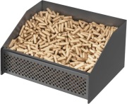 Kosz na pellet do kominka metalowy 30x25x17 czarny