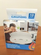 CZUJNIK DYMU DETEKTOR BEZPRZEWODOWY GŁOŚNY DŹWIĘK ŚWIATŁO GRUNDIG