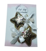 Spinki świąteczne błyszczące gwiazdki