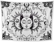 Gobelin, tło, chusta księżyc i słońce na ścianę - NOWY 148x130cm