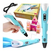 Długopis 3D+kolorowe filamenty 20m+naparstki+szablony