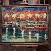 OBRAZ OLEJNY NAD WODĄ 75cm x 85cm 
