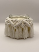 Świeca Sojowa OTULONA SPLOTEM | Lawenda & Drewno Palone | Macrame by Ada