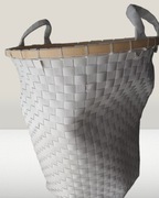 DUŻY Kosz pleciony BIAŁY DO PRZECHOWYWANIA/NA ZABAWKI/NA PRANIE 43 L