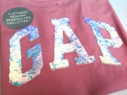 GAP t-shirt | koszulka z logo | dwustronne cekiny | nowa | 10 11 lat