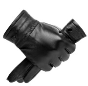 Męskie rękawiczki wysokiej jakości z owczej skóry jesienno-zimowe .