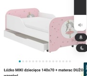 Łóżko drewniane z szufladą różowe (70/140) 250 zł
