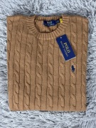 Polo Ralph Lauren sweter vintage cable knit khaki basic L unisex