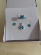 srebrny pierścionek, zawieszka, kolczyki srebro Apart