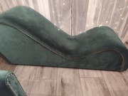 Szezlong leżanka zielony pikowany