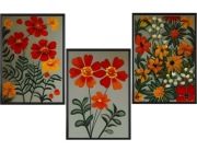 Plakaty Kolorowe kwiaty,salon,sypialnia,vintage 3 szt.- 50x70cm
