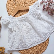 Bluzka z falbankami Zara 104 biała oversize rozkloszowana glamour koszulka 