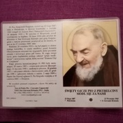 Obrazek z relikwią św O. PIO z Pietralciny