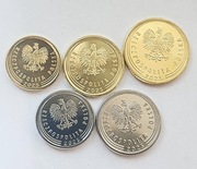 1,2,5,10,20 groszy 2025 , UNC