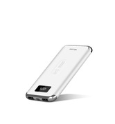 POWERBANK 10000mAh 2w1 ŁADOWARKA INDUKCYJNA QI LED NA PODRÓŻE SREBRNY