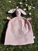 Przytulanka muślinowa pieluszka tetra miś, kroliczek wyprawka, usypiacz 