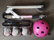 Hulajnoga, kask, ochraniacze