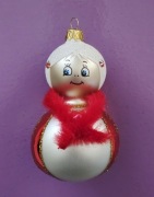 Bombka choinkowa Lala w szaliku szklane Bombki na choinkę kształtki