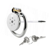 Chastity Flat Cage stalowy pas cnoty klatka na penisa oring 40mm