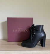 Skórzane botki wiązane na słupku Ryłko (37)