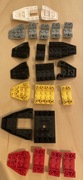 Lego łódź łódka elementy skos szary, żółty, czerwony, biały, 22 sztuki