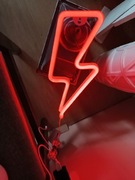 Neon LED PIORUN czerwony błyskawica lampka nocna