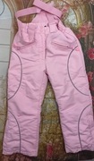 Spodnie zimowe dziewczęce na szelkach Lidl Kids 110 cm różowe