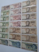 139N 21 BANKNOTÓW PRL OD 20 ZŁOTYCH DO 1000 ZŁOTYCH 