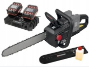 Piła łańcuchowa Parkside 40V PPKSA 40-Li+ 2x 4Ah smart + podwójna ładowarka