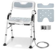 Krzesło prysznicowe składane regulowane antypoślizgowe oparcie