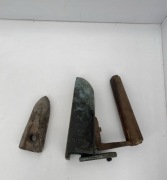 zelazko z duszą miedź z uchwytem zardzewialym i rączką 2,2kg plus dusza 1kg