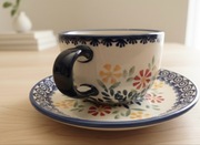 Filiżanka talerzyk Bolesławiec ceramika