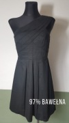 Bonprix Mała czarna Sukienka Asymetryczna 34 XS 36