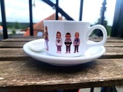 Komplet filiżanka łyżka i talerzyk Nadruk