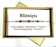 Bransoletka Oczyszczona Energia Znak Zodiaku Bliźnięta Akwamaryn Ametyst