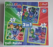 Puzzle PJMASKS 3 w 1 + książeczka 