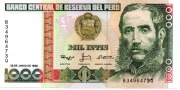 PERU BANKNOT 1000 INTIS 1988