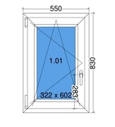 Okno 550x830 PCV - BIAŁE