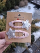 Spinki do włosów dla niemowląt dziewczynek handmade 2 szt. gwiazdka