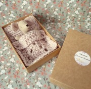 Zestaw łóżeczko z szydełkową pościelą dla myszek maileg rękodzieło handmade
