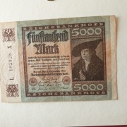 2 BANKNOTY NIEMIECKIE 5000 MAREK 1 MARKA 1922   1920