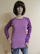 SAFA bluzka damska fioletowa we wzorek 100% wełna _ S