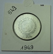 10 zł 25 Rocznica PRL  1969  piękna moneta nr. 549