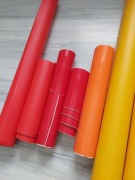 Folia samoprzylepna czerwona i żółta. Wyprzedaż - różne długości.