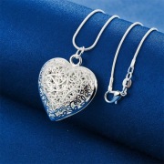 Ażurowy Naszyjnik Serce Srebro 925 | Wyjątkowy Prezent | 50 cm